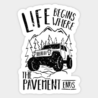 Off roading - The Pavement Ends Sticker